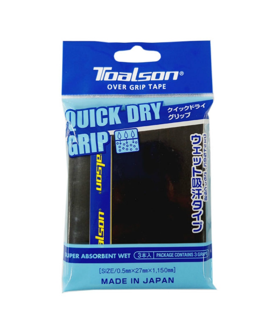 トアルソン(TOALSON) テニス バドミントン グリップテープ QUICK DRY GRIP クイックドライグリップ 3本 1ETG223