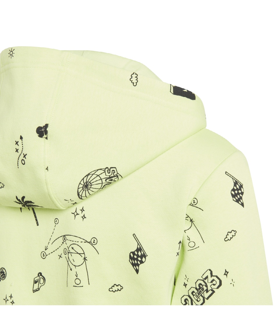 スウェットパーカー ブランド ラブ 総柄プリント フルジップパーカー