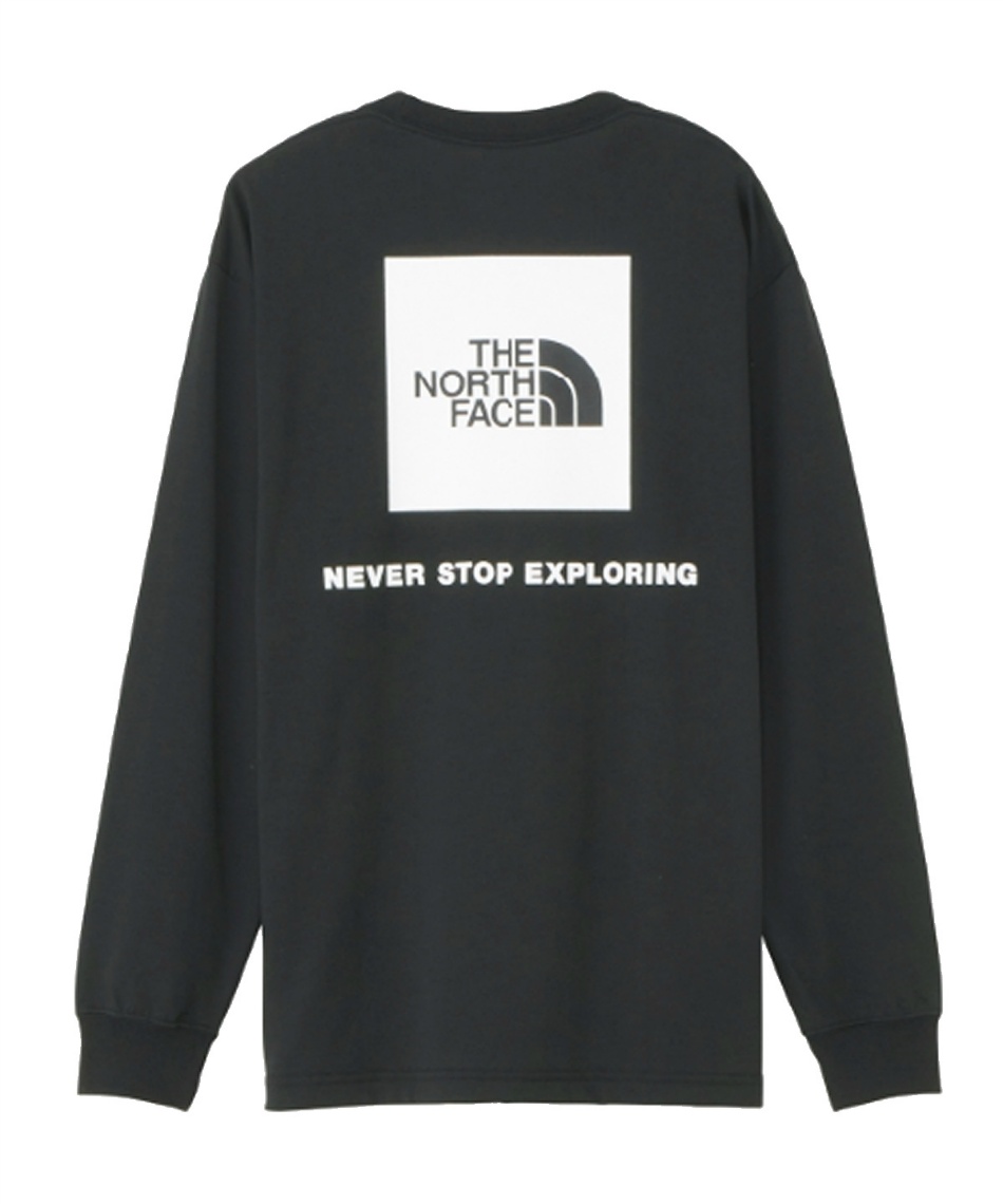 Tシャツ 長袖 ロングスリーブバックスクエアロゴティー NT32442 K