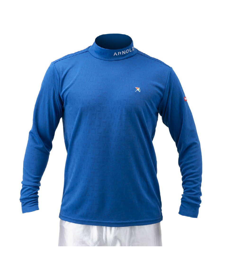 ゴルフウェア 長袖シャツ ジャガードモックネック長袖シャツ