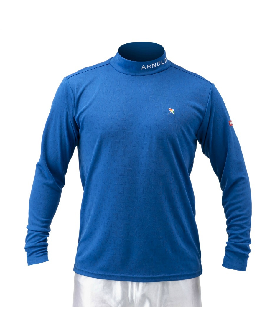 ゴルフウェア 長袖シャツ ジャガードモックネック長袖シャツ