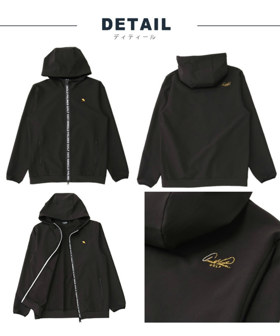 ゴルフウェア スウェット BKロゴファスナージップフーディー