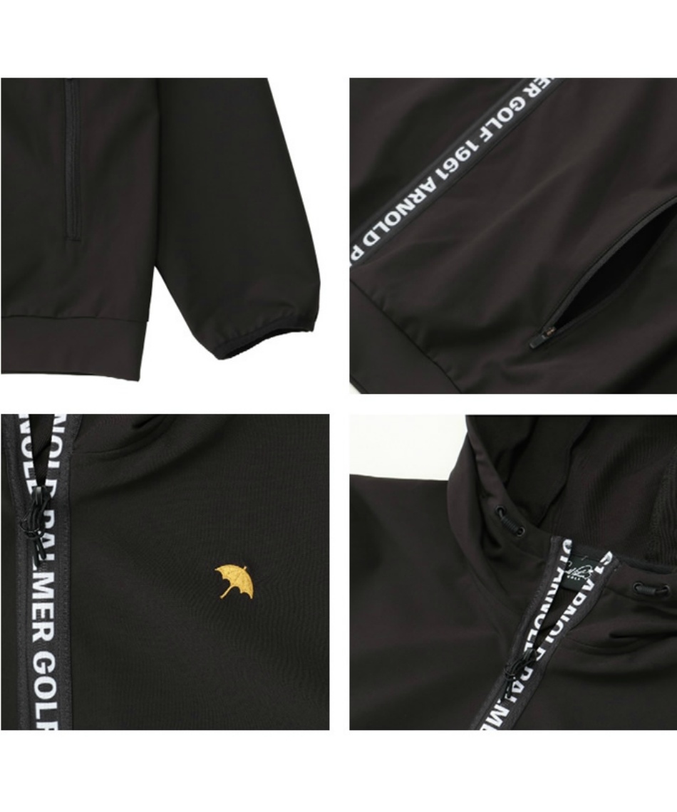 ゴルフウェア スウェット BKロゴファスナージップフーディー