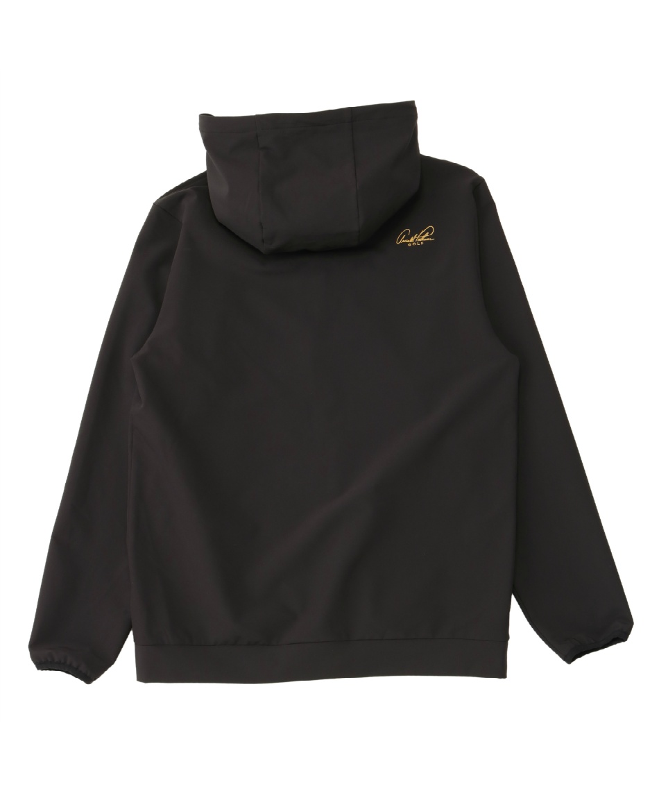 新品未使用 archivio ベロアパーカー 黒 36 ゴルフウェア ゴルフウェア スウェット BKロゴファスナージップフーディー