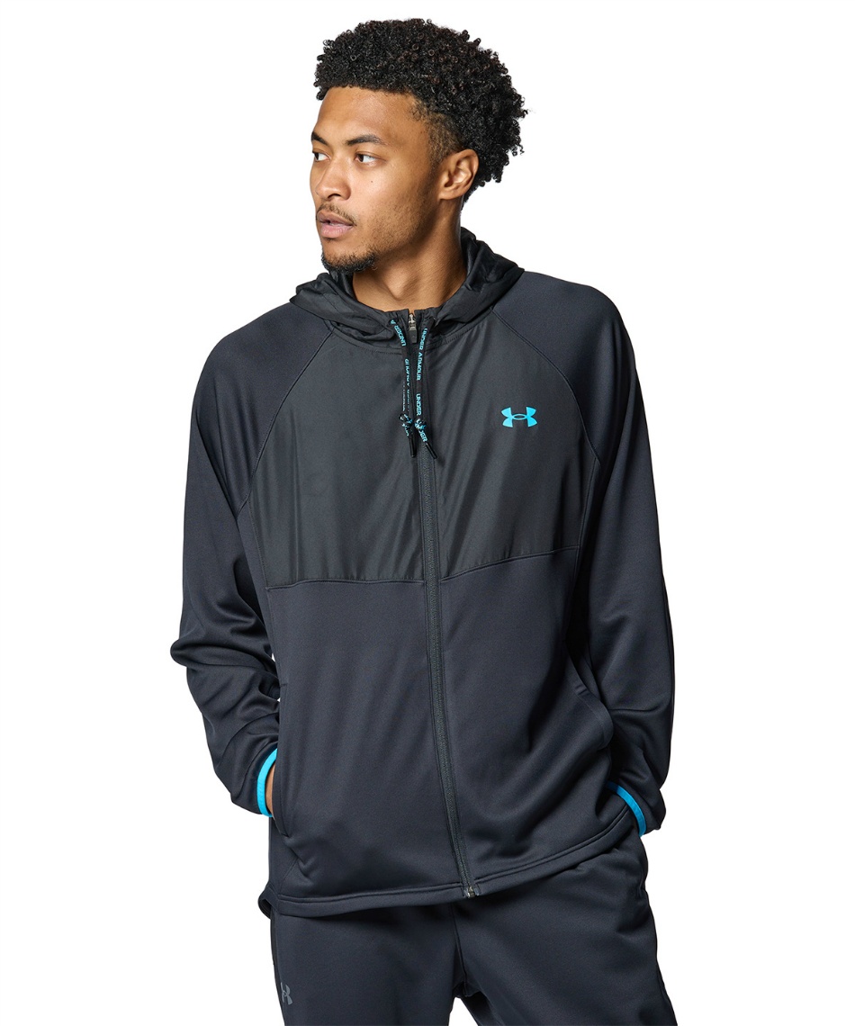 少量入荷 XL アンダーアーマースウェット フルジップ フーディ テーパード パンツ 上下セット 検 ジョガー パーカー ブラック ジャージ O アンダーアーマー(UNDER ARMOUR) スウェットパーカー UAアーマー