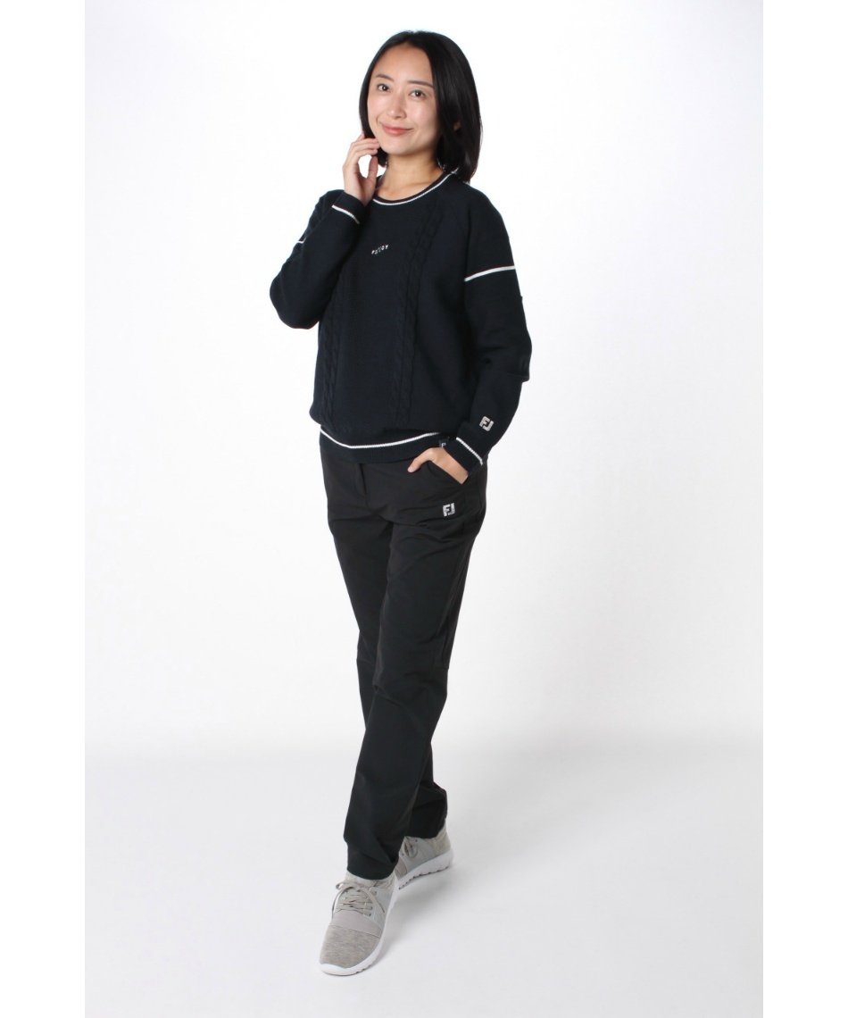 フットジョイ(FootJoy) ゴルフウェア セーター ケーブル柄 防風裏地