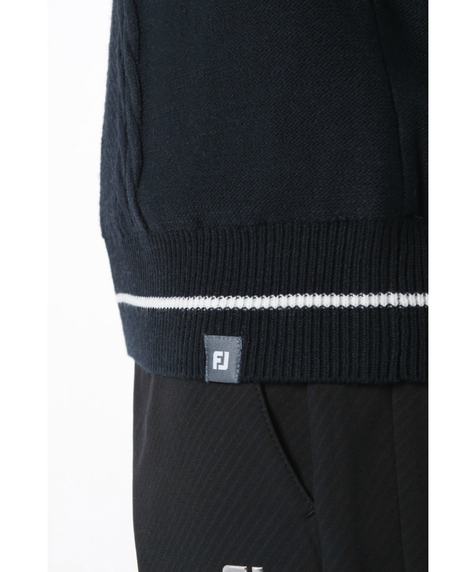 フットジョイ(FootJoy) ゴルフウェア セーター ケーブル柄 防風裏地