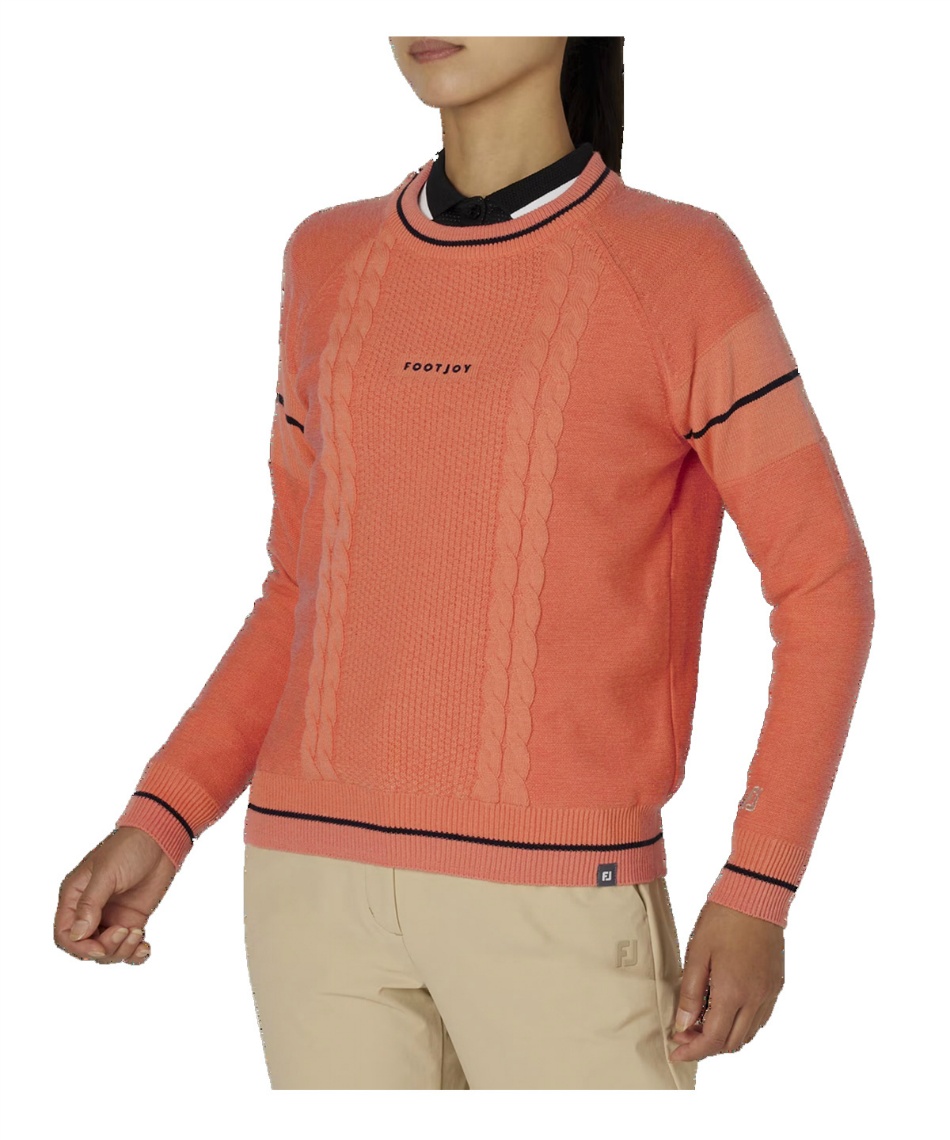 フットジョイ(FootJoy) ゴルフウェア セーター ケーブル柄 防風裏地