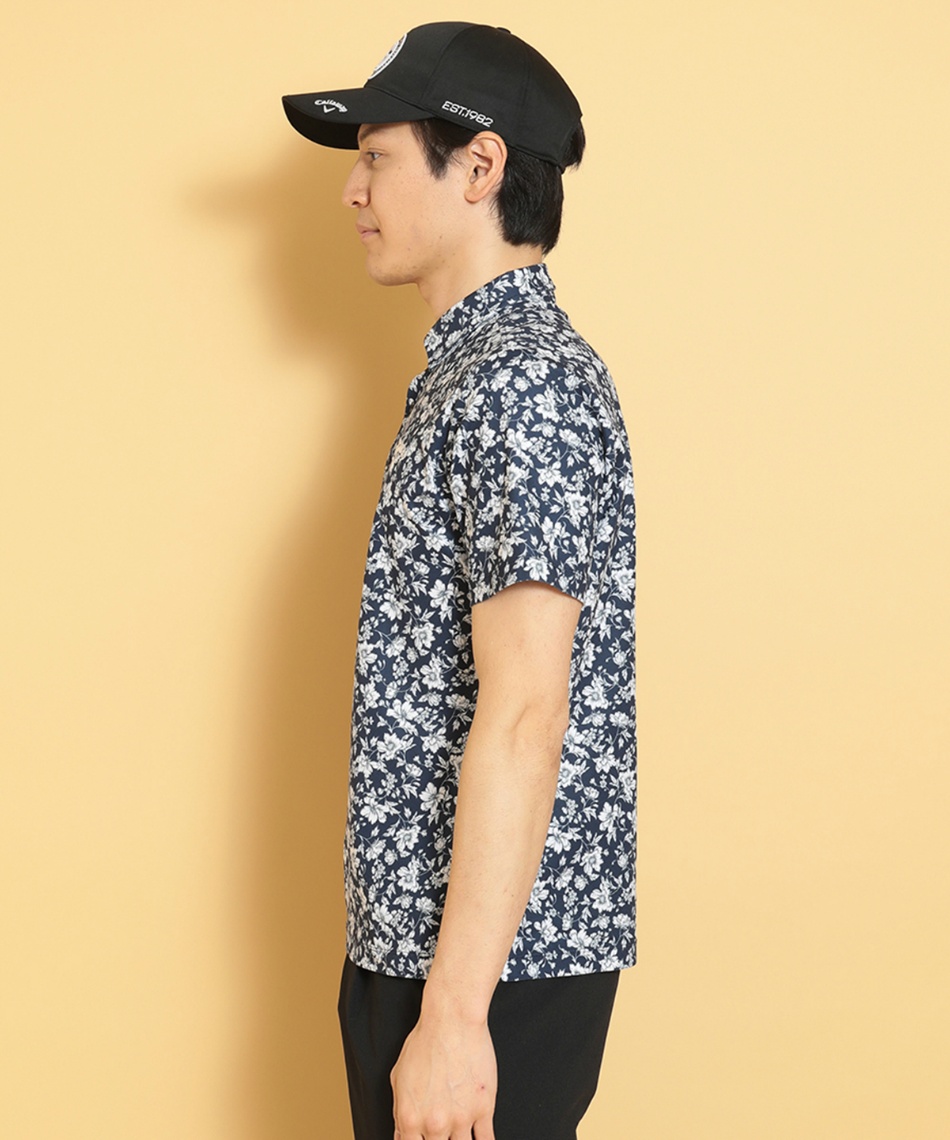 日本製　ゴルフウェア【Resurrection】プリント半袖ポロシャツ　S 日本製 ゴルフウェア【Resurrection】プリント半袖ポロシャツ S