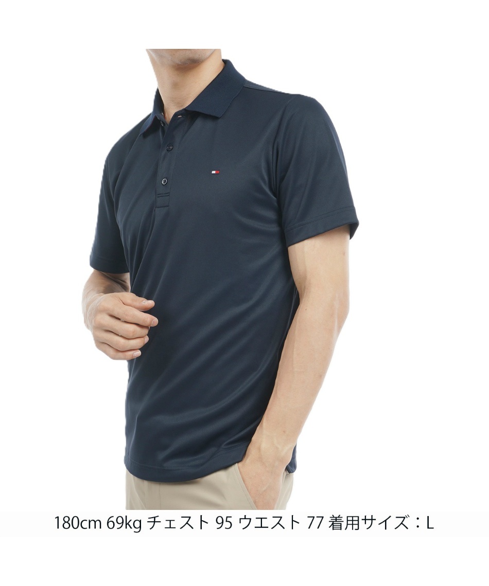 TFW49 半袖ポロシャツ　M　ブラック　ゴルフ　カモフラ　内側にビッグロゴ TFW49 半袖ポロシャツ M ブラック ゴルフ カモフラ 内側にビッグロゴ