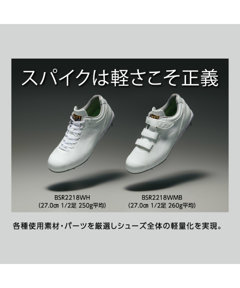 野球 金歯スパイク 埋込みスパイク ネオステイタスWH BSR2218WH