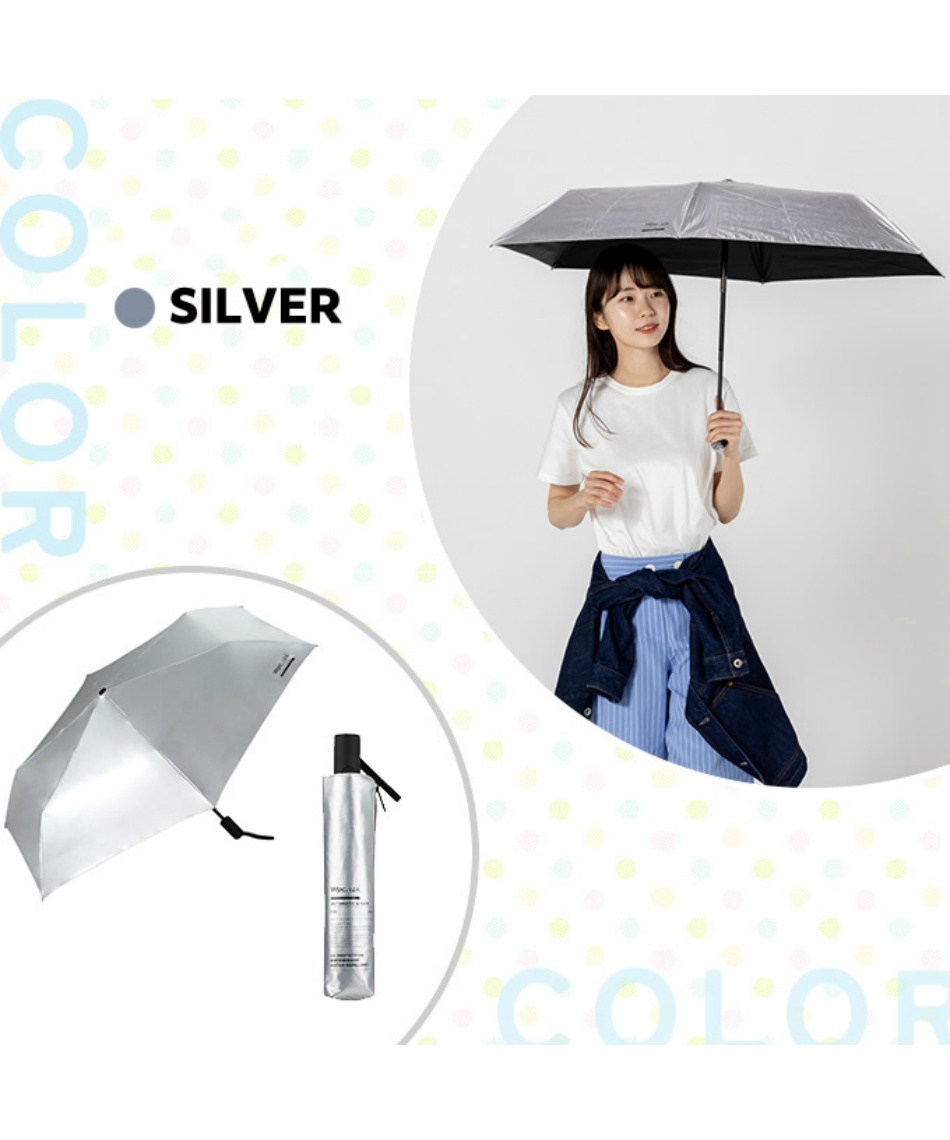 ★LIGHT WEIGHT UNBRELLA★晴雨兼用折り畳み傘シルバー★未使用 日傘 折り畳み 晴雨兼用 折り畳み傘 IZA自動開閉 54 ZA021 雨傘
