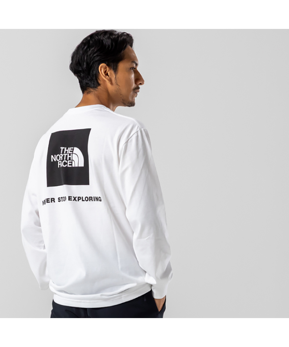 Tシャツ 長袖 ロングスリーブバックスクエアロゴティー NT32442-WK