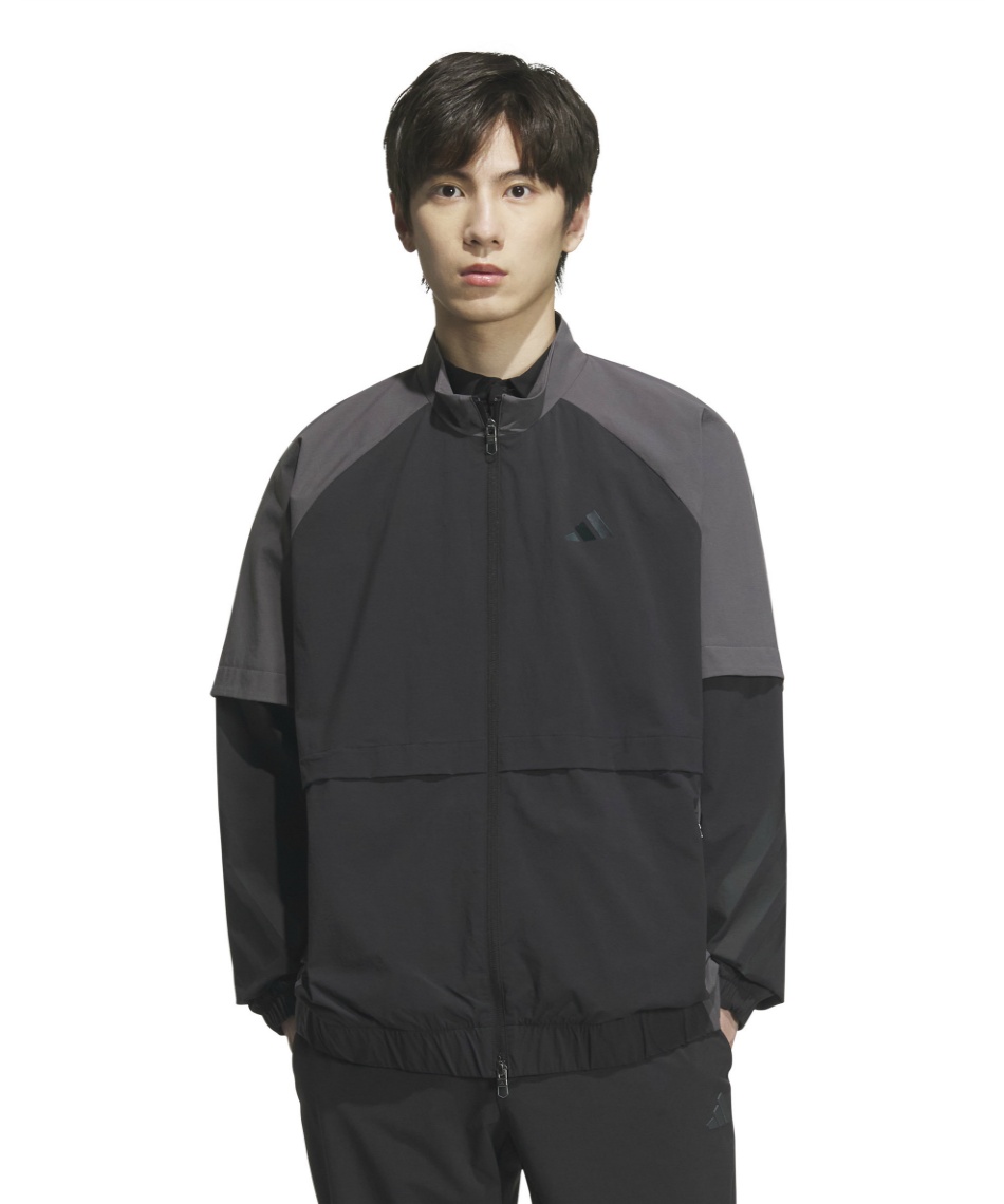 獲得ポイント180pt 【送料無料】アディダス(adidas) ゴルフウェア ブルゾン ビヨンド ザ コース 撥水 カラーブロック フルジップ トラックジャケット JUW92 メンズ ブラック J/S