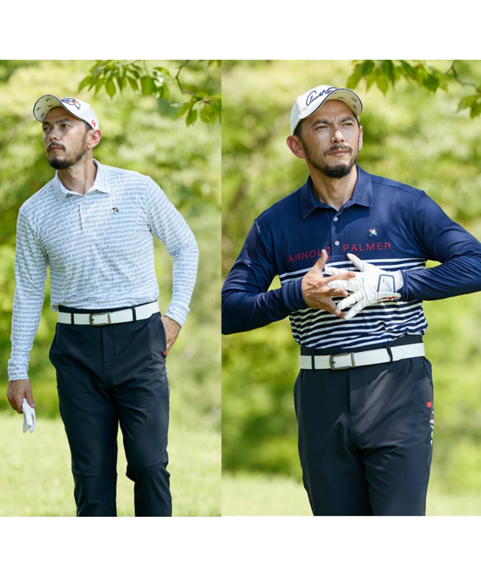 ゴルフウェア ポロシャツ 長袖プリントストレッチ長袖ポロAP220202E12