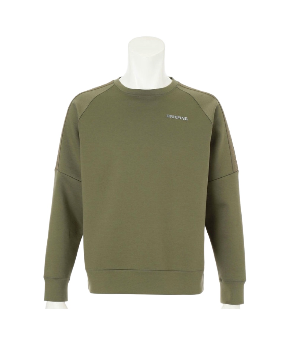 l|Cg310pt yzu[tBO(BRIEFING) StEFA Vc WARM LOGO LINE CREWNECK BRG253M38 y2025NH~fz Y 067OLIVE L