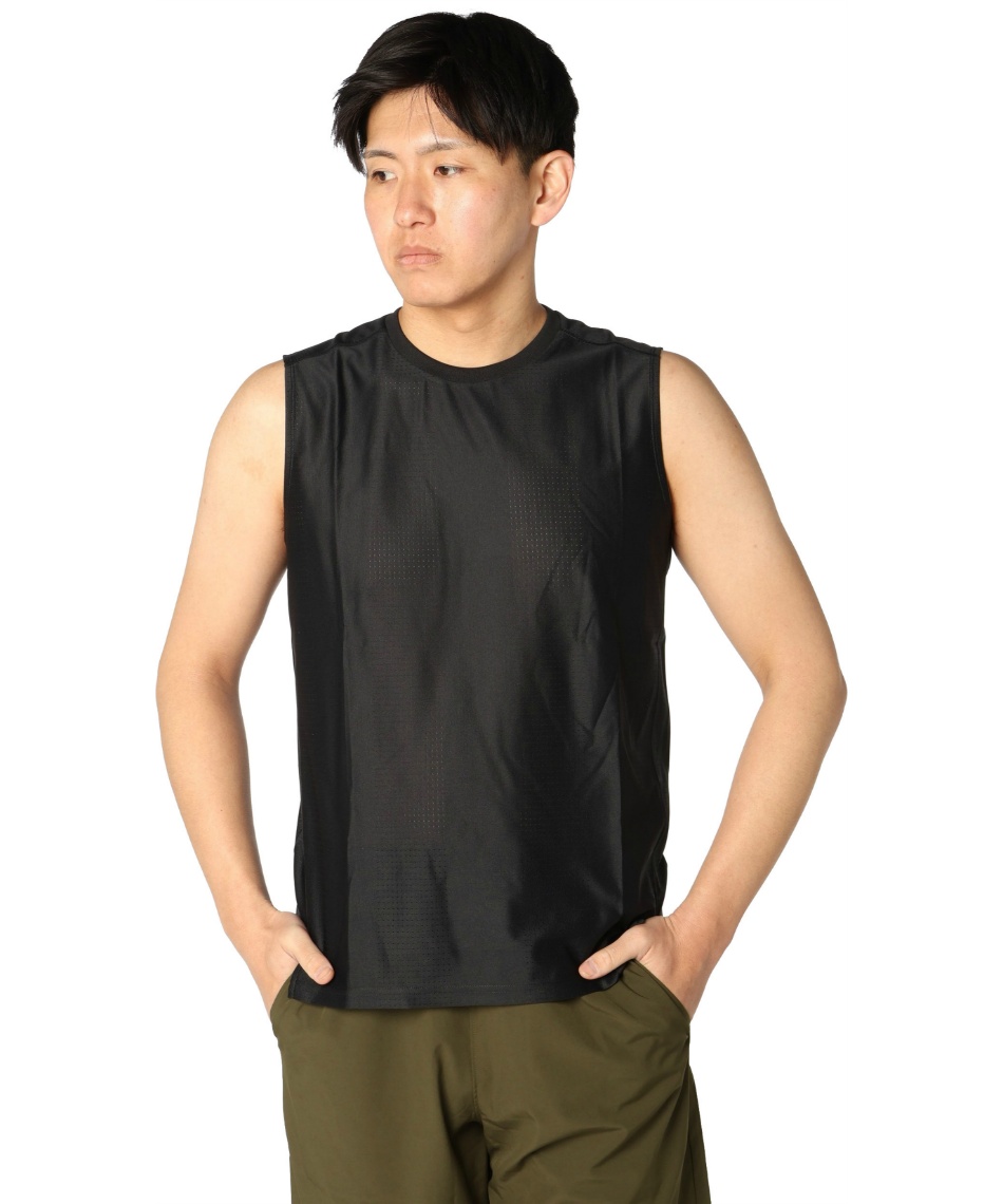 ランニングウェア Tシャツ ノースリーブ 軽量ジャガードノースリーブ