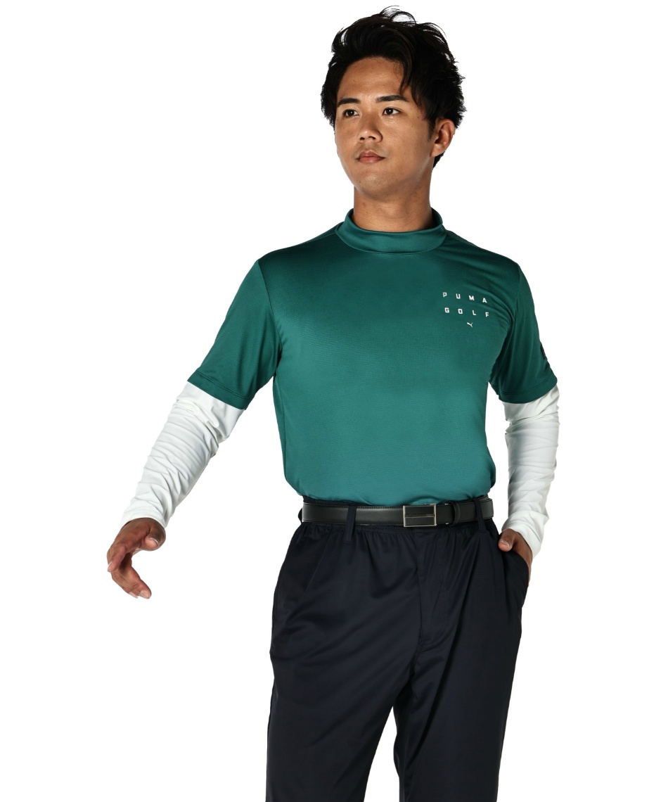 PUMA GOLF【M】セットアップ モックネックシャツ ＆フェイクスカート プーマ(PUMA) ゴルフウェア シャツセット PBレイヤードモックネック