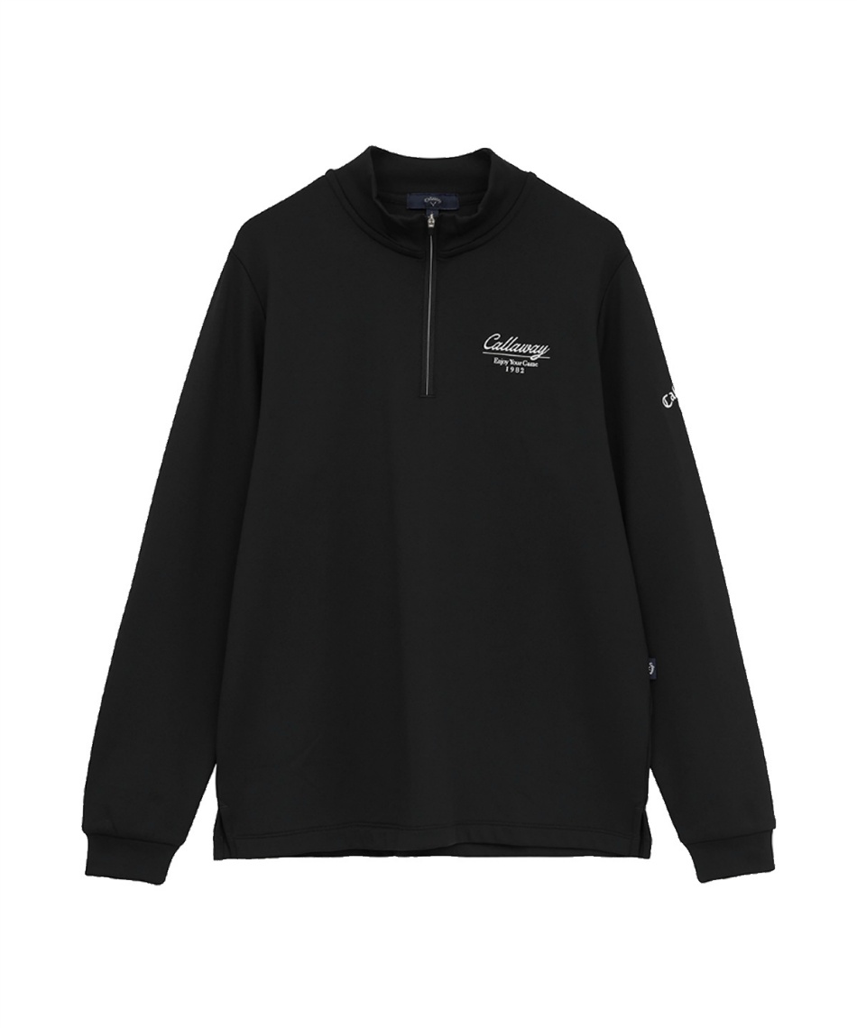 23区GOLF メンズ 長袖プルオーバー 撥水加工　ブラック LLサイズ キャロウェイ(Callaway) ゴルフウェア 長袖シャツ 長袖HZモックネック