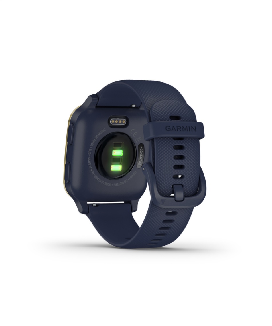 ガーミン（GARMIN) ランニング 腕時計 GPS付 ヴェニュー エスキュー Venu Sq Music Navy/Light Gold 010-02426-72