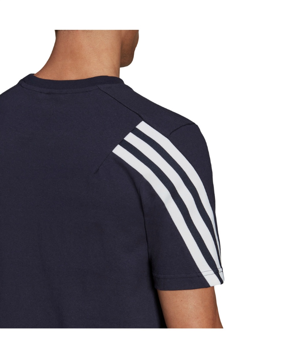 adidas ストライプ Tシャツ 半袖 アイボリー/ネイビー adidas ネイビー ストライプ 半袖Tシャツ - メルカリ