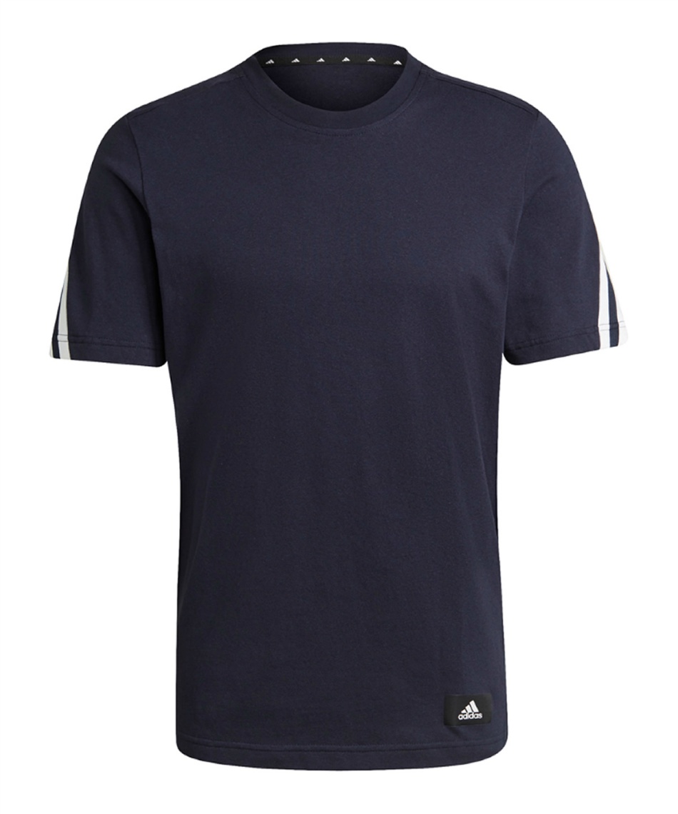 adidas ストライプ Tシャツ 半袖 アイボリー/ネイビー adidas ADICOLOR 3-STRIPES PINSTRIPE T-SHIRT DKBLUE