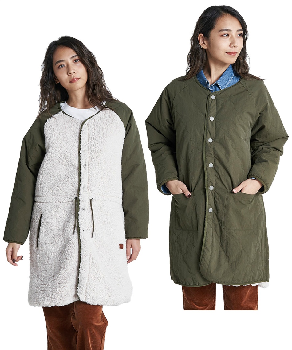 ロキシー(ROXY) ロングコート HOLIDAY リバーシブル ボアジャケット