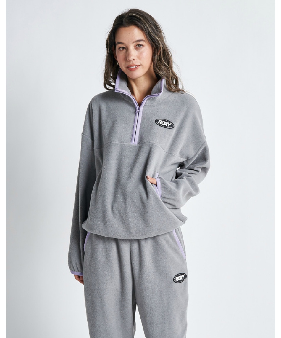 美品　2023　マークアンドロナ エスカレード ハーフジップ フリース ポロ ロキシー(ROXY) フリース 速乾 UVカット フリース ハーフジップ