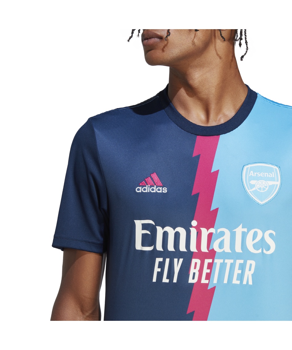 アーセナル プレマッチシャツ ユニフォーム adidas アーセナル 25-26 プレマッチシャツ 半袖(ブルー×レッド)【adidas