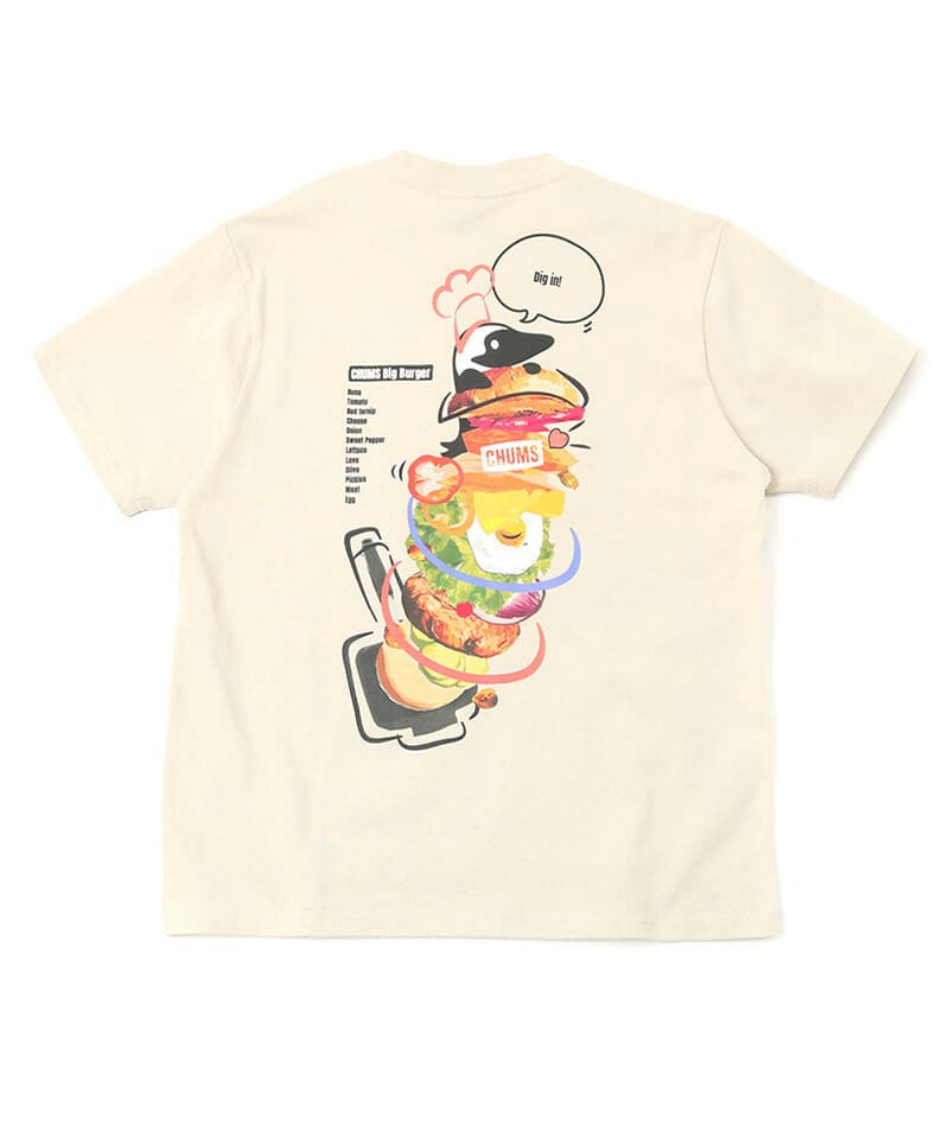 チャムス(CHUMS) Tシャツ 半袖 チャムスビッグバーガーTシャツ CHUMS