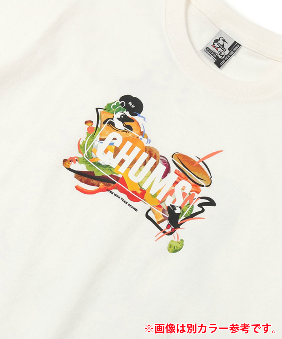 CHUMS チャムス ハンバーガー Tシャツ 半袖 ブラック 黒 Mサイズ