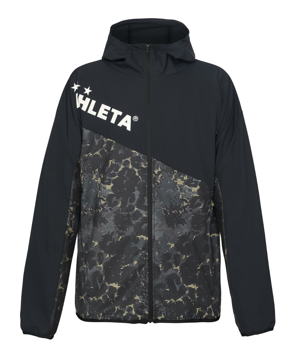 アスレタ ストレッチ フーディ ジャケット ウインドブレーカー O (XL) 黒 アスレタ ストレッチ フーディ ジャケット ウインドブレーカー O (XL