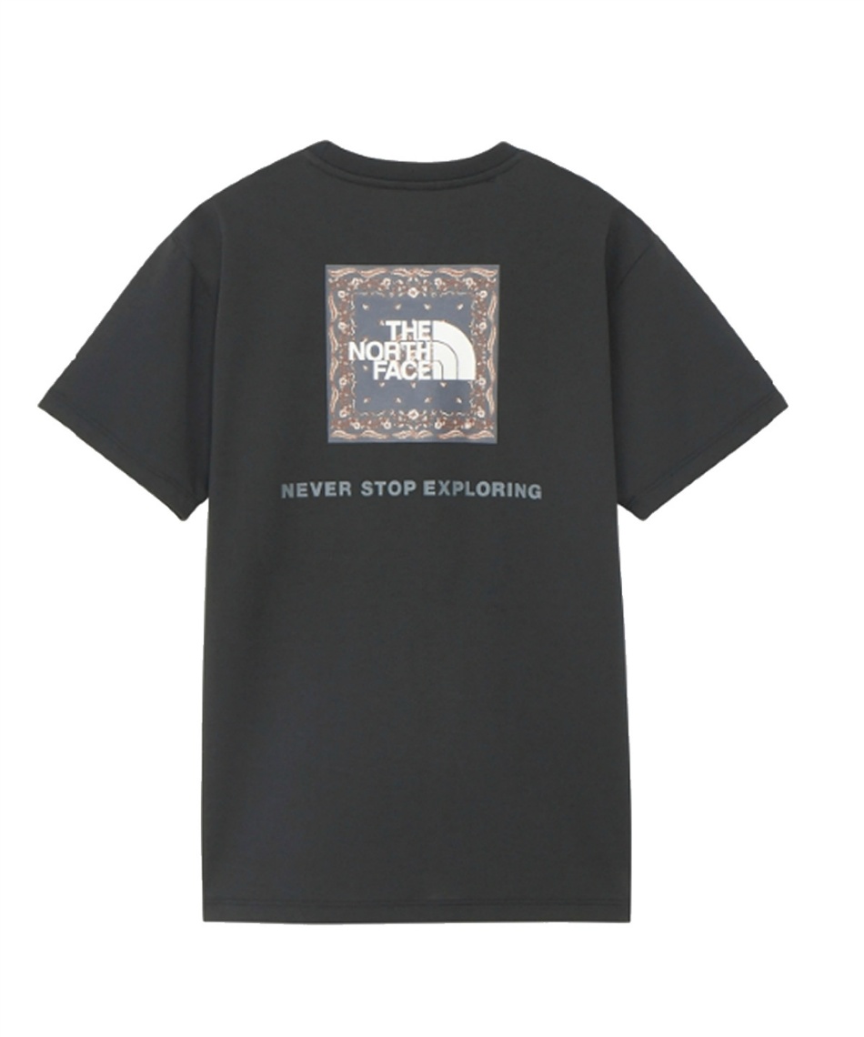 THE NORTH FACE DENALI ラグラン 半袖 Tシャツ 送関込 Tシャツ 半袖 SS Bandana Square Logo Tee NTW32446 K 【国内