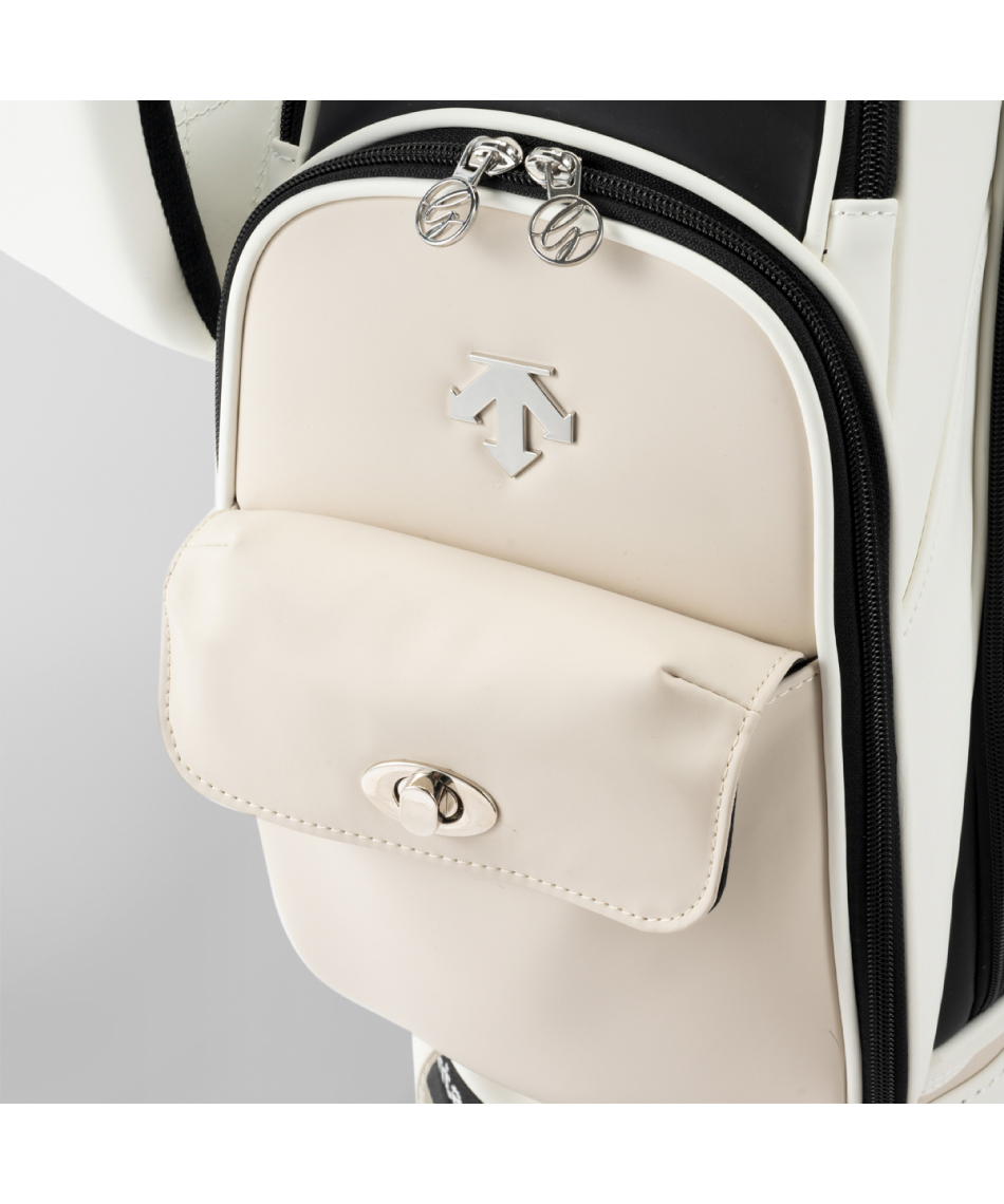 DESCENTE キャディバッグ ホワイト デサントゴルフ DESCENTE ゴルフ WIMPLE デザイン キャディバッグ