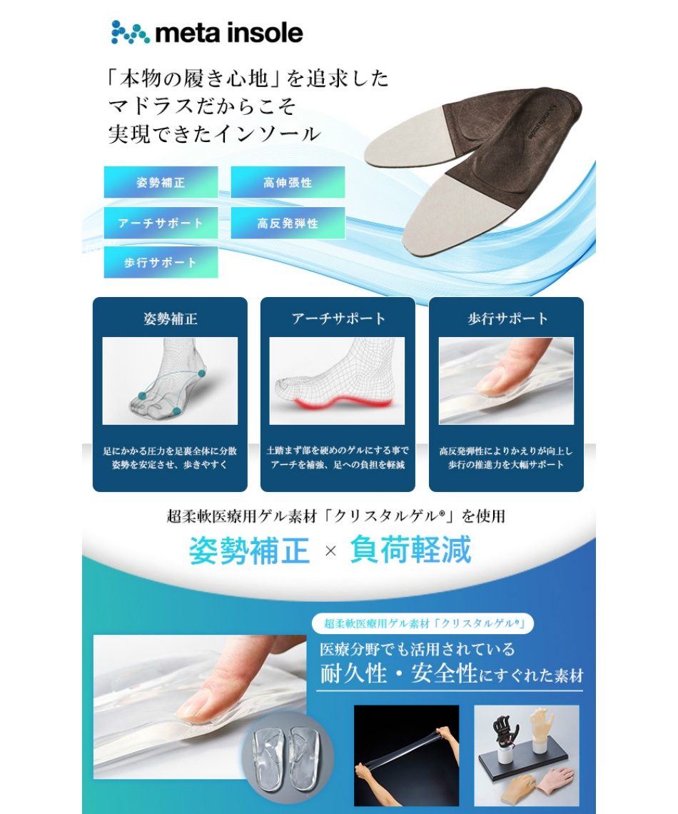 マドラス(madras) インソール 歩行の質を上げる metaインソール ZPMETA