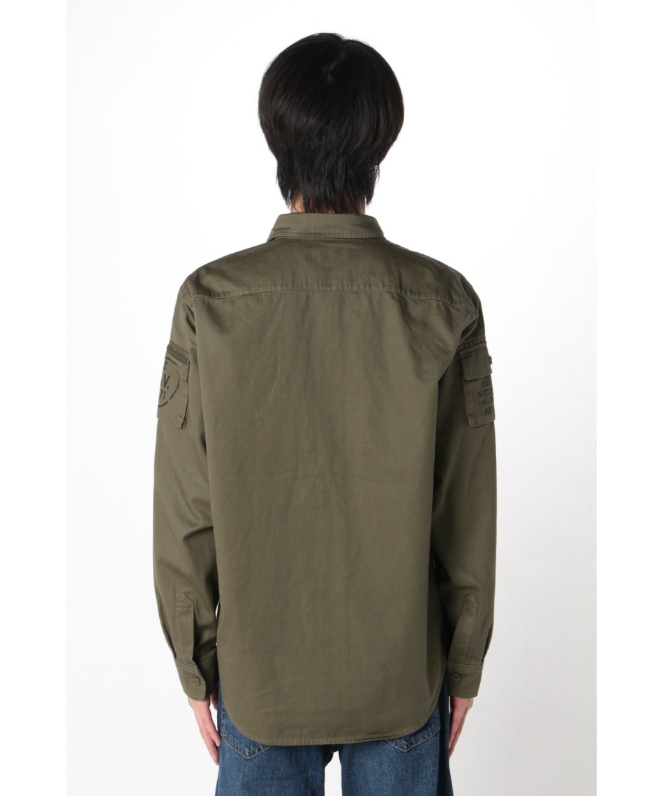 アビレックス(AVIREX) ポロシャツ 長袖 BASIC FATIGUE KHAKI L/S SHIRT
