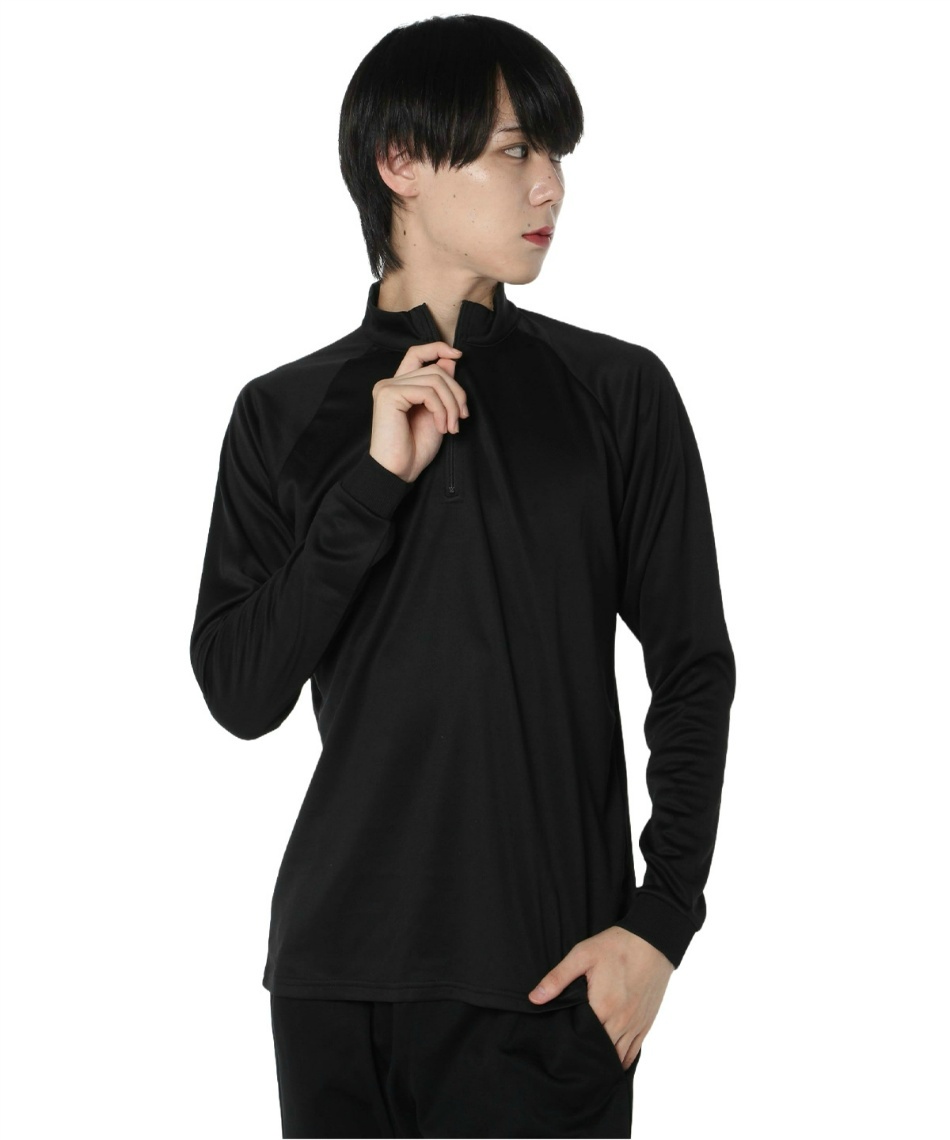 WAVES 黒のスポーツウェア スポーツウェア 長袖 ハーフジップ保温ロンT VQ441202C03 | スポーツ