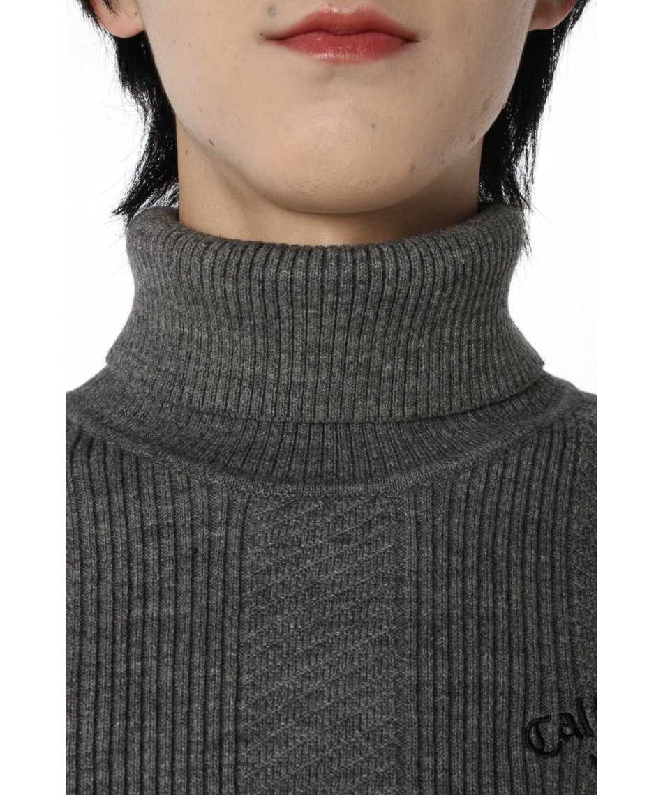 ゴルフウェア セーター 畦編みタートルネックニット MENS C24218107