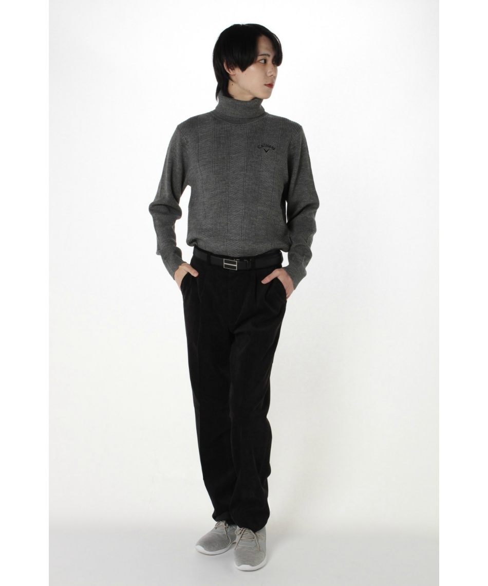 ゴルフウェア セーター 畦編みタートルネックニット MENS C24218107