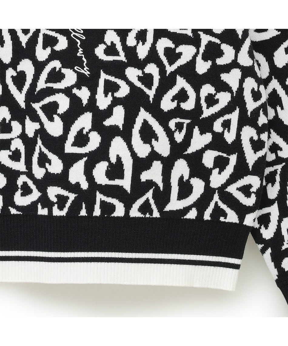 ゴルフウェア セーター レオパードジャカードクルーネックニット