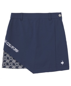 ヴィトゥエルヴ スカート ダークネイビー×白 ロゴ総柄