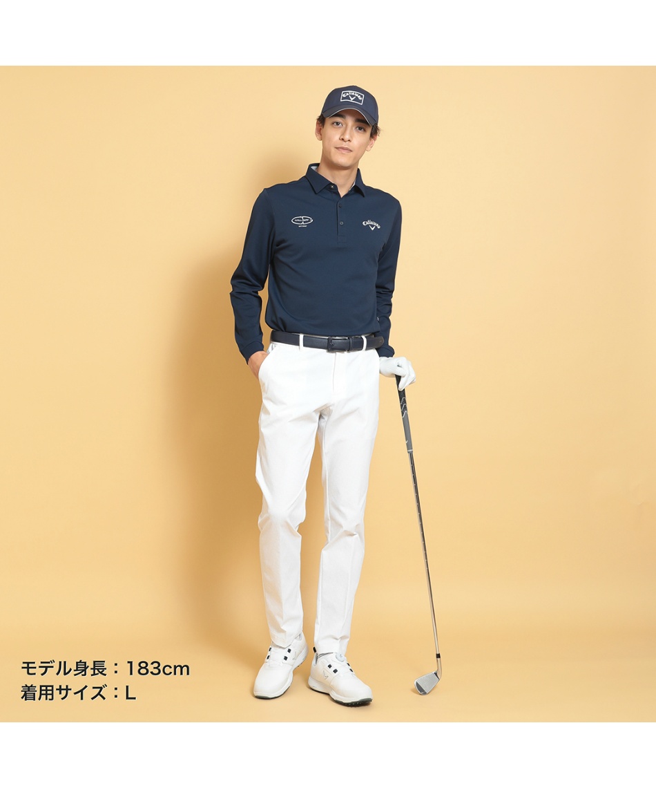 即完　キャロウェイ　ストレッチ　長袖　ポロシャツ　カノコ　ゴルフウェア 白　M 楽天市場】キャロウェイ ゴルフウェア ポロシャツ 長袖 メンズ カノコ