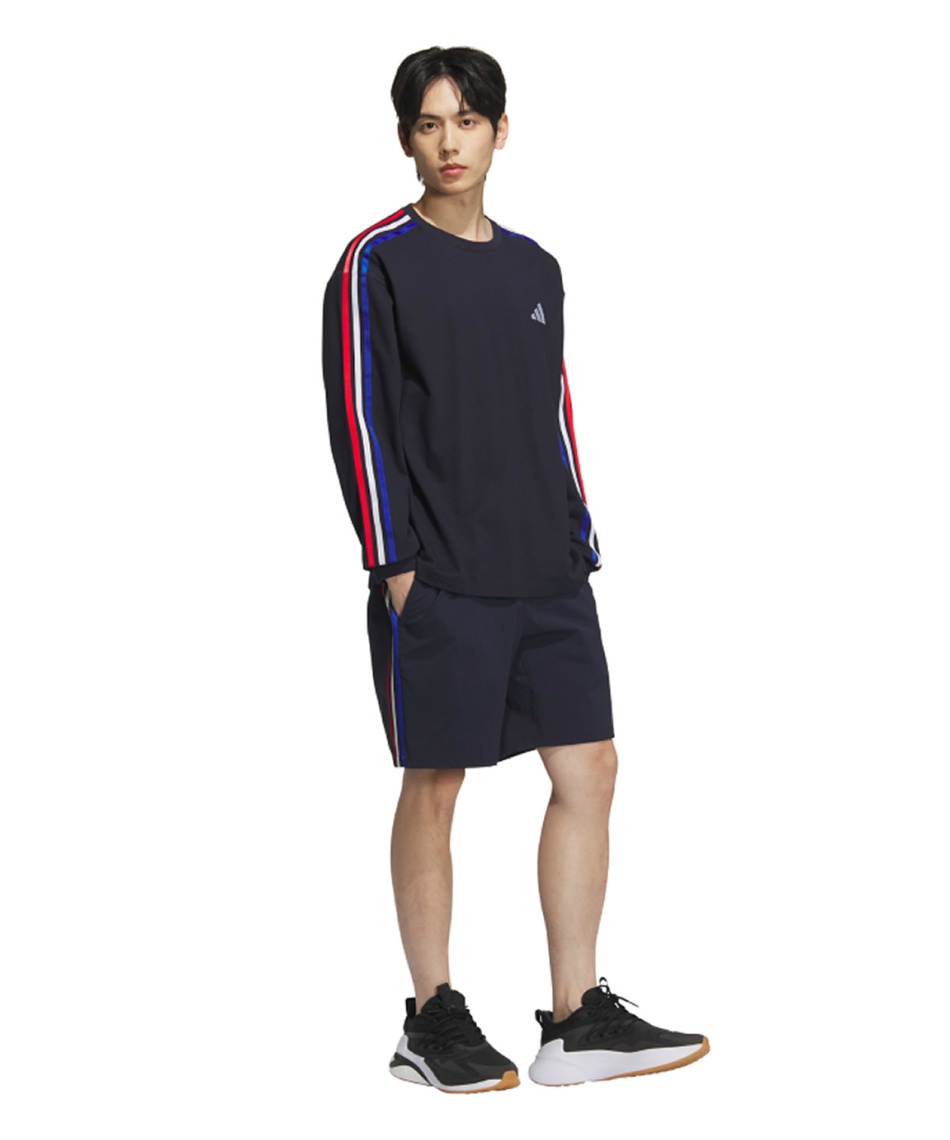 adidas/アディダス エッセンシャルズ ルーズフィット長袖Tシャツ アディダス エッセンシャルズプラスルーズフィットスリーストライプス