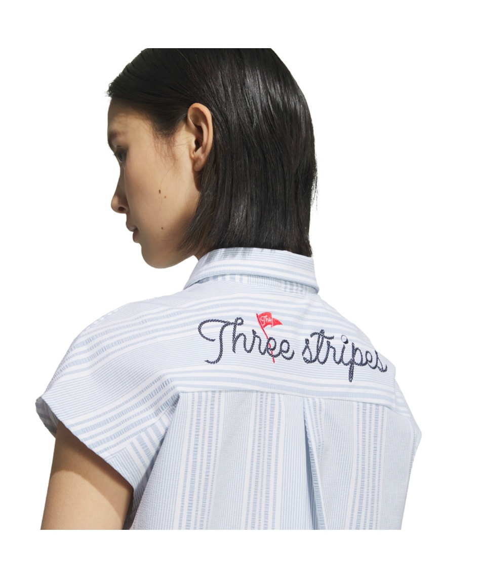 ゴルフウェア 半袖シャツ シアサッカー フレンチスリーブ シャツ