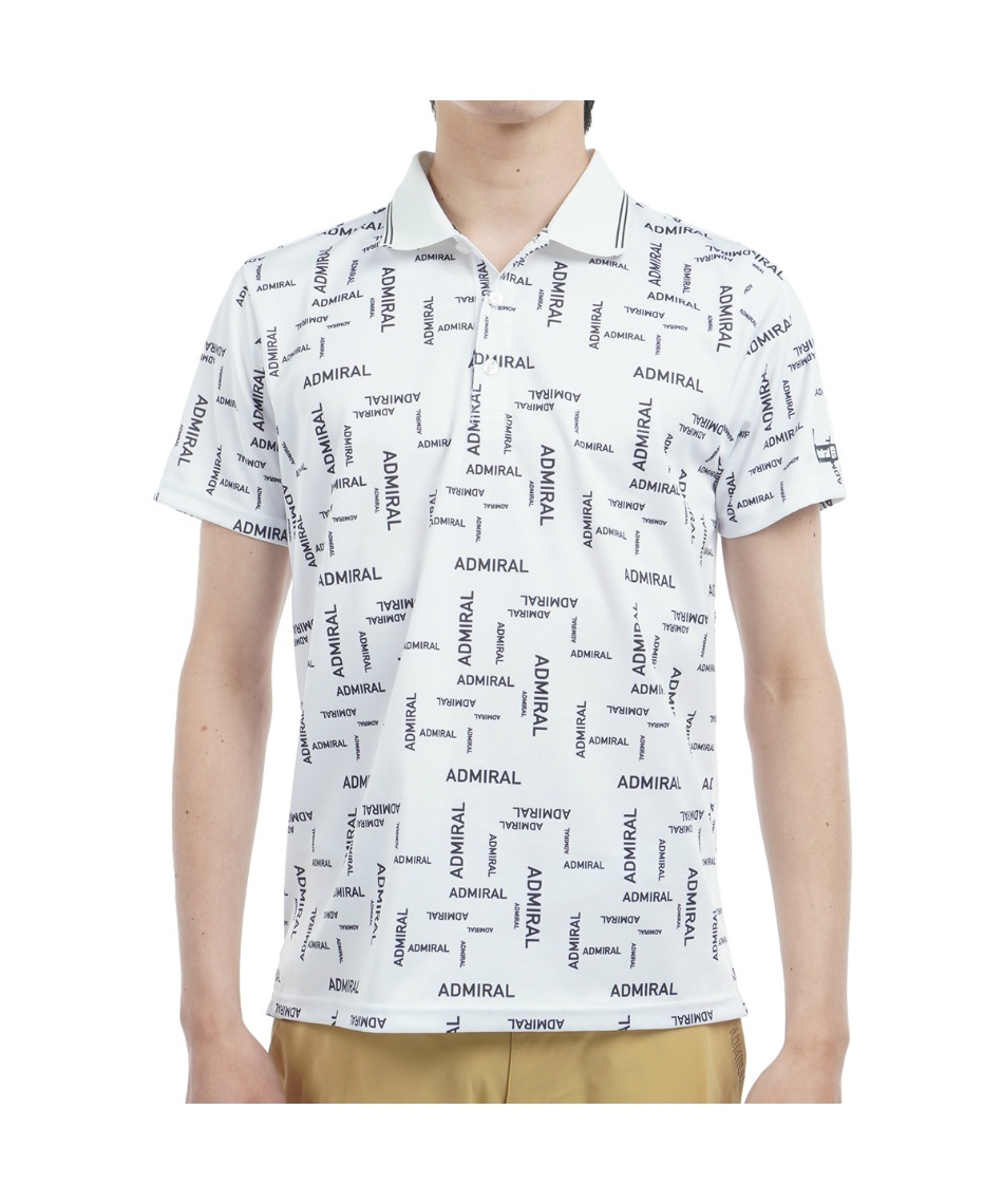 獲得ポイント84pt 30% OFF/SALE 【送料無料】アドミラル(Admiral) ゴルフウェア ポロシャツ 半袖 モザイクロゴ プリントポロシャツ ADMA514 【2025年春夏モデル】 メンズ 00WHT M