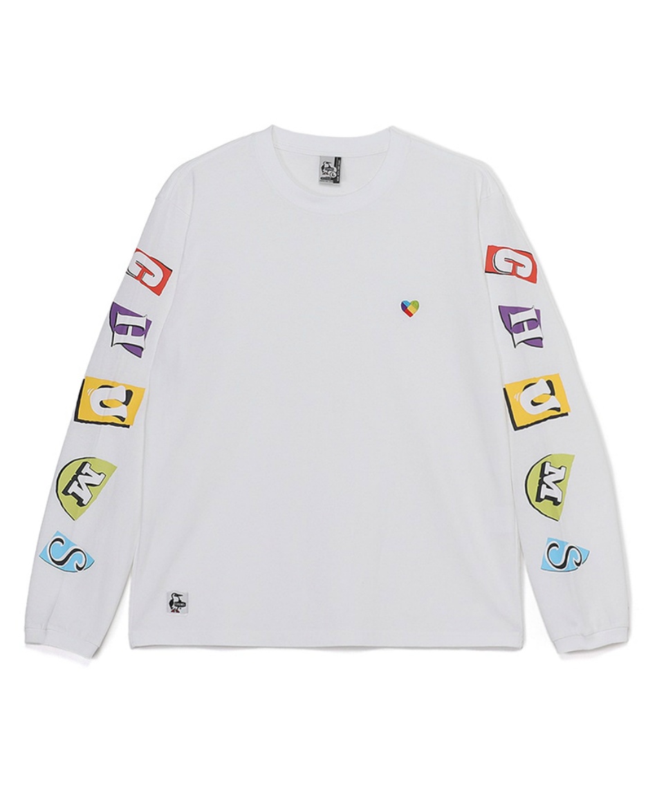 �l���|�C���g63pt �y���������z�`�����X(CHUMS) T�V���c ���� �A���`�o�O�y�[�p�[�n�[�g�����O�X���[�uT�V���c Anti-Bug Paper Heart L/S T-Shirt CH01-2505 �����Y White XL