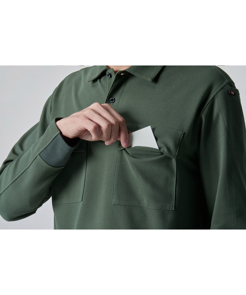 ポロシャツ 長袖　バーバリー ロングスリーブ コットン ポロシャツ (クレイブラウン) - メンズ