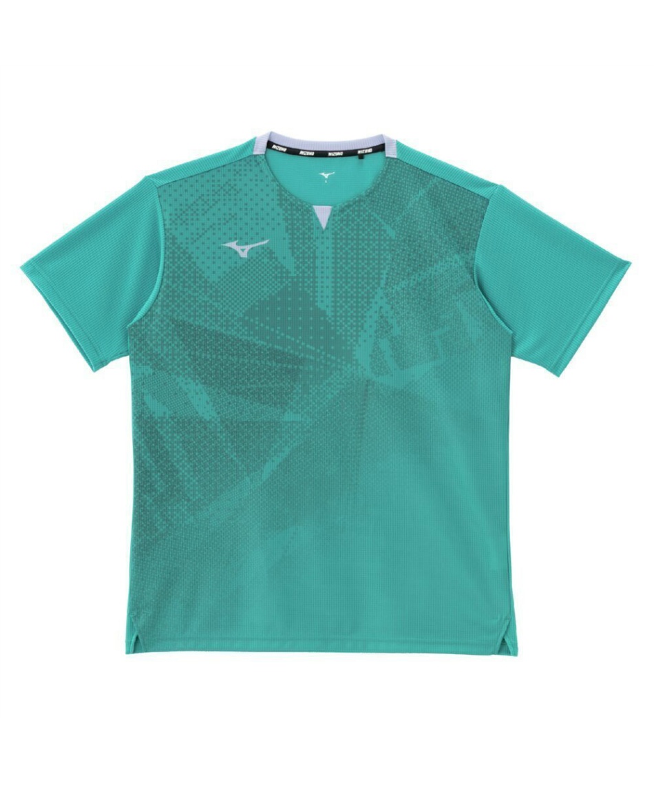 レイドジャパン BTBゲームシャツ 青緑M バラ売り不可 ミズノ(MIZUNO) バドミントンウェア ゲームシャツ ドライエアロフロー
