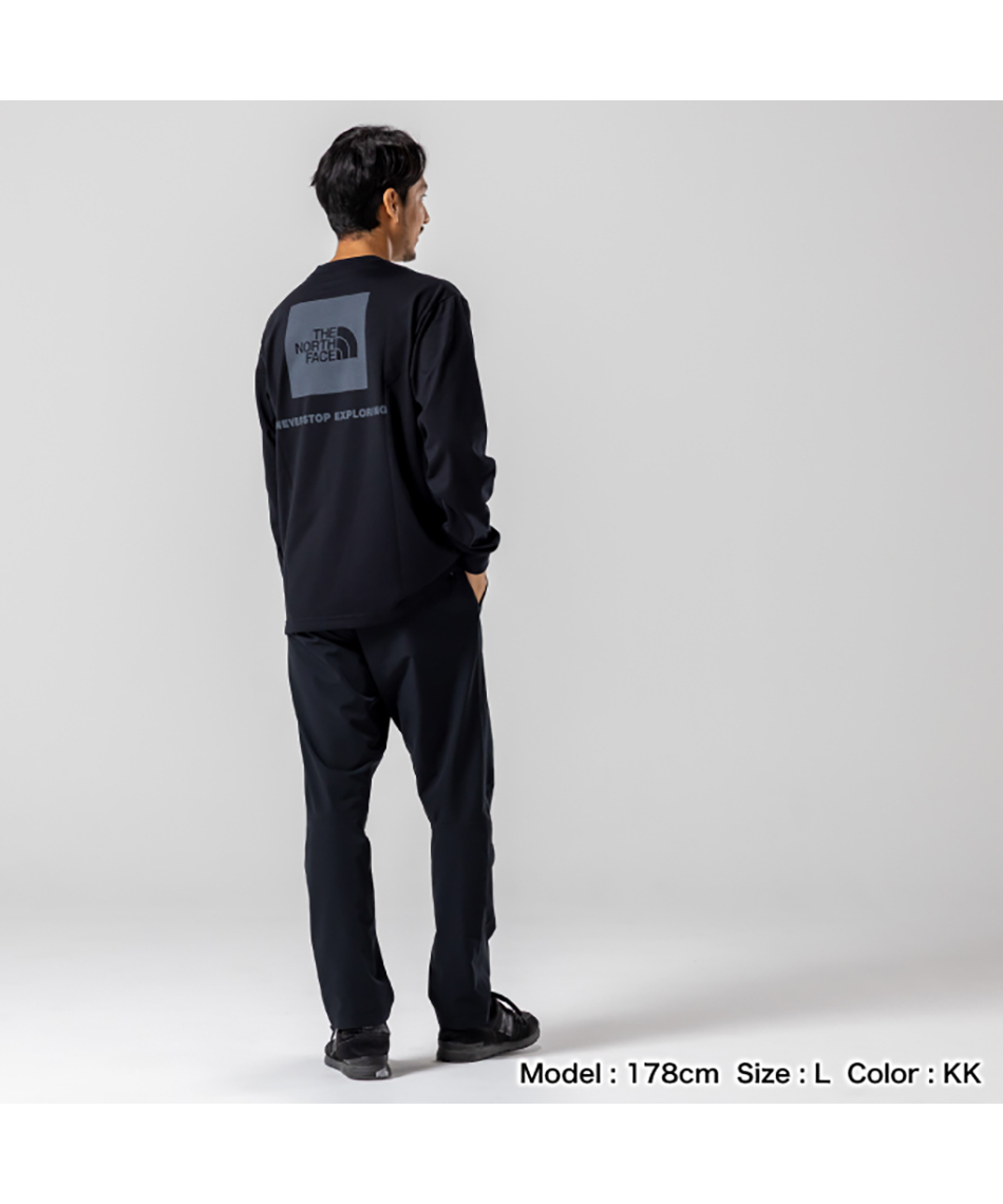 Tシャツ 長袖 ロングスリーブバックスクエアロゴティー NT32442-KK
