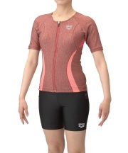 アリーナ(arena) フィットネス水着 セパレート レディース スラットフルジップ半袖セパレーツ AS5SWF44L-OROR アリーナ(arena) フィットネス水着 セパレート スラットフルジップ半袖